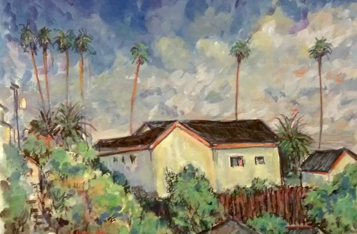 HOME DANA POINT  Ca.    water color   12″ x 16″  7-19-17