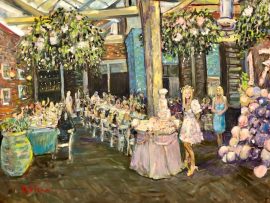 Presley’s  Sweet Seventeen Birthday Party   Catch LA  West Hollywood ca.  oil  30″ x 40″ 6-15-2021