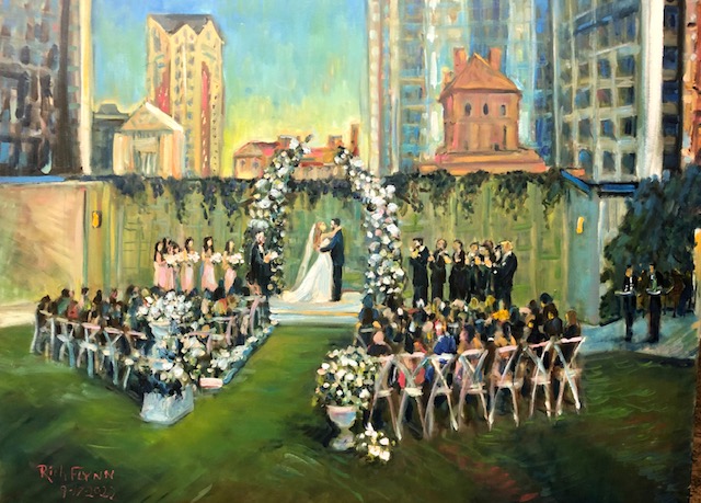 THE REESER  CEREMONY   JONATHAN CLUB  Los Angles Ca.   oil  30″ x 40″  9-17-2022