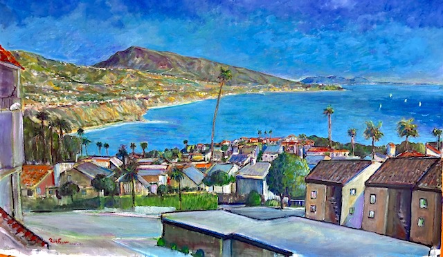 SELVA ROAD VIEW   DANA POINT CA   WATERCOLOR    53″ X 35″   COMMISSIONED  3-10-2021